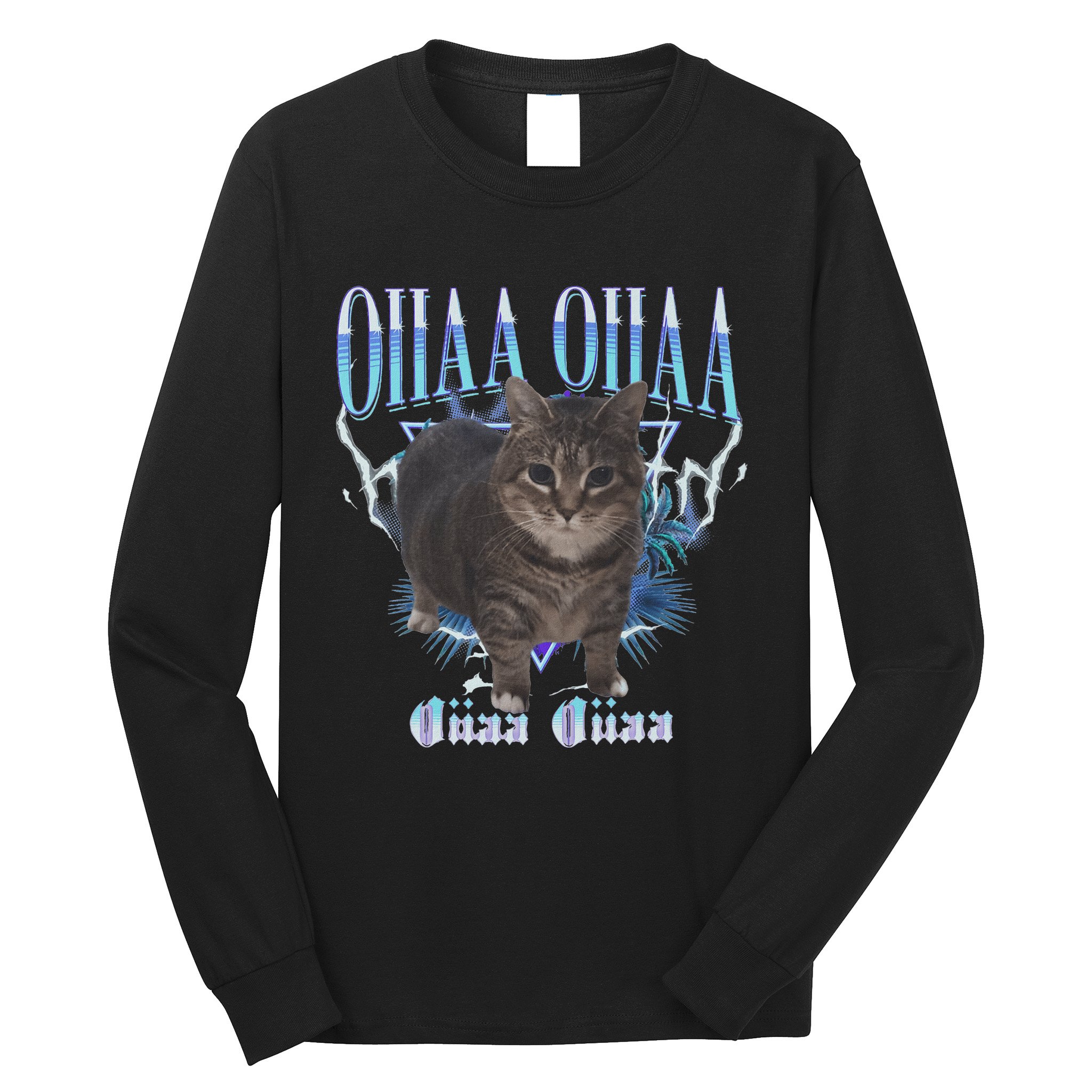 Oiia Oiia Cat Brainrot Long Sleeve Shirt