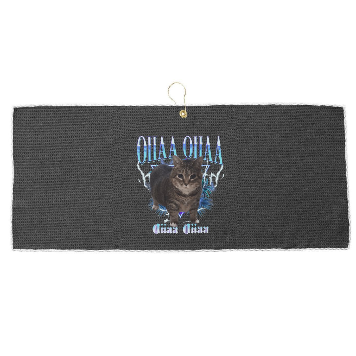 Oiia Oiia Cat Brainrot Large Microfiber Waffle Golf Towel