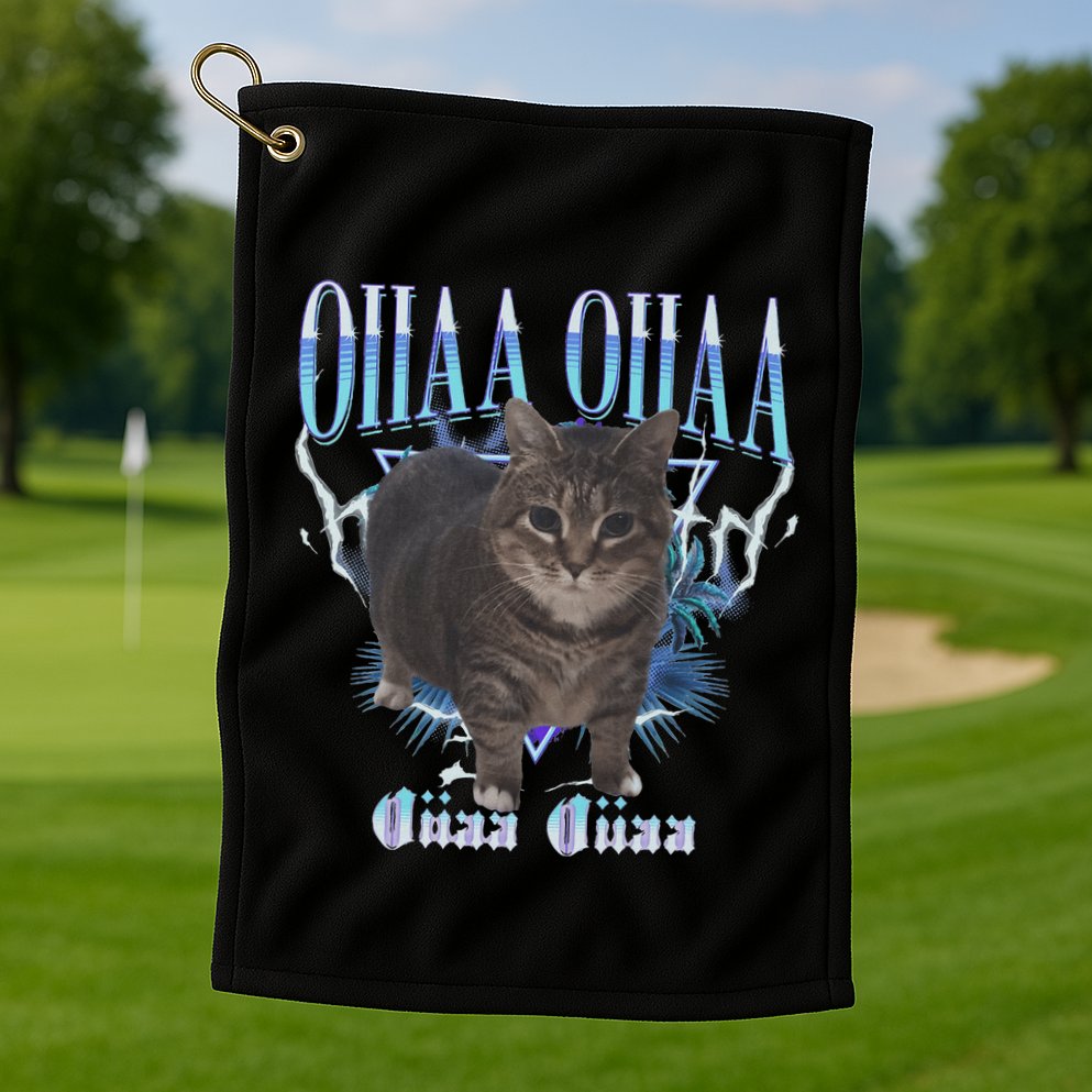 Oiia Oiia Cat Brainrot Golf Towel