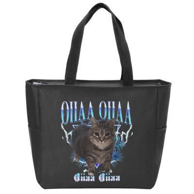 Oiia Oiia Cat Brainrot Zip Tote Bag