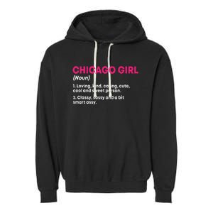 Out Of Chicago IL Illinois Funny Home Roots Garment-Dyed Fleece Hoodie