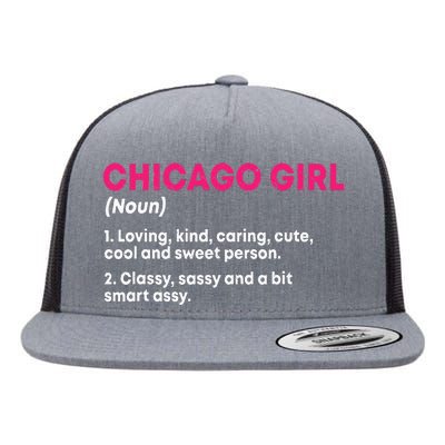 Out Of Chicago IL Illinois Funny Home Roots Flat Bill Trucker Hat