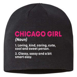 Out Of Chicago IL Illinois Funny Home Roots Sustainable Beanie