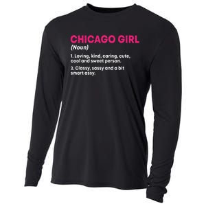 Out Of Chicago IL Illinois Funny Home Roots Cooling Performance Long Sleeve Crew