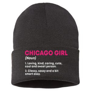 Out Of Chicago IL Illinois Funny Home Roots Sustainable Knit Beanie