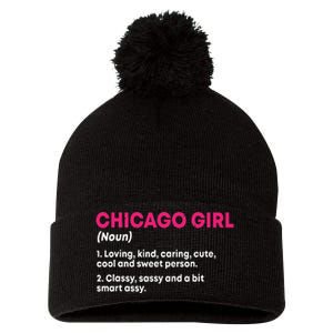 Out Of Chicago IL Illinois Funny Home Roots Pom Pom 12in Knit Beanie