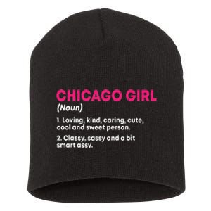 Out Of Chicago IL Illinois Funny Home Roots Short Acrylic Beanie