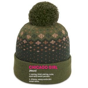 Out Of Chicago IL Illinois Funny Home Roots The Baniff Cuffed Pom Beanie