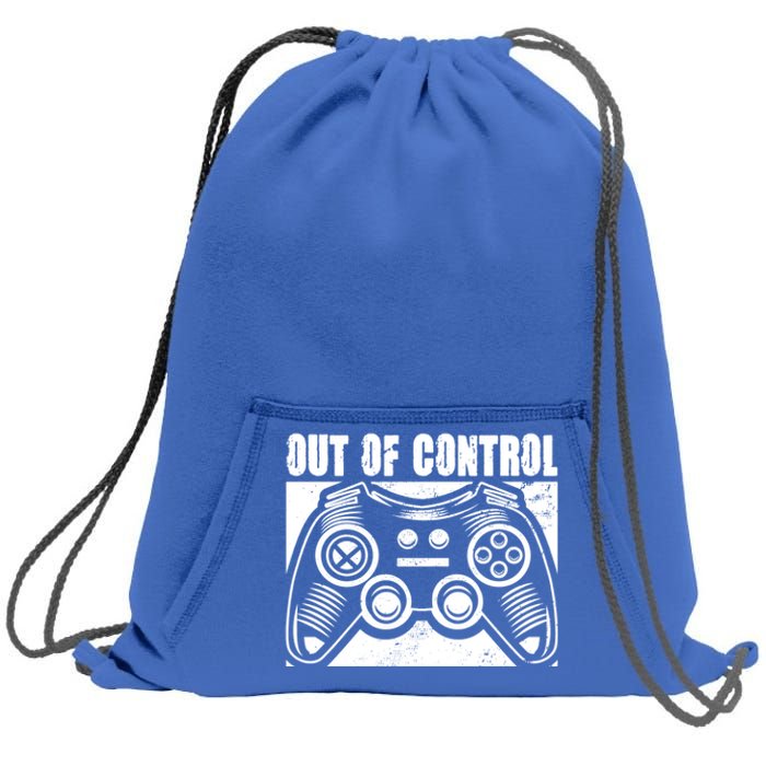 Out Of Control Funny Gaming Quote Retro Video Games Graphic Gift Sweatshirt Cinch Pack Bag