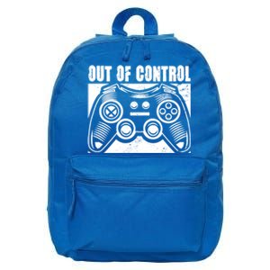 Out Of Control Funny Gaming Quote Retro Video Games Graphic Gift 16 in Basic Backpack