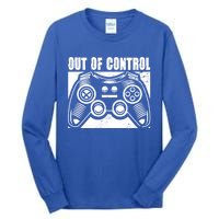 Out Of Control Funny Gaming Quote Retro Video Games Graphic Gift Tall Long Sleeve T-Shirt