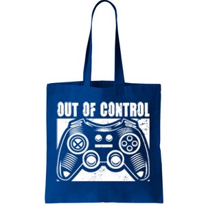 Out Of Control Funny Gaming Quote Retro Video Games Graphic Gift Tote Bag