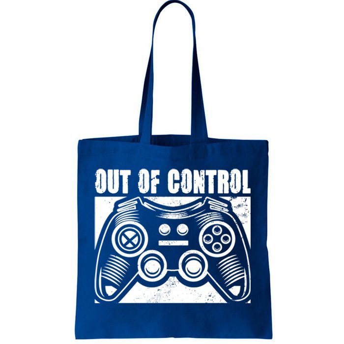 Out Of Control Funny Gaming Quote Retro Video Games Graphic Gift Tote Bag