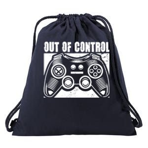 Out Of Control Funny Gaming Quote Retro Video Games Graphic Gift Drawstring Bag