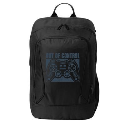Out Of Control Funny Gaming Quote Retro Video Games Graphic Gift City Backpack