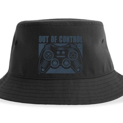 Out Of Control Funny Gaming Quote Retro Video Games Graphic Gift Sustainable Bucket Hat