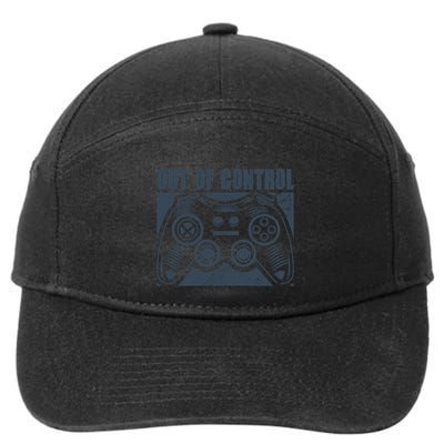 Out Of Control Funny Gaming Quote Retro Video Games Graphic Gift 7-Panel Snapback Hat