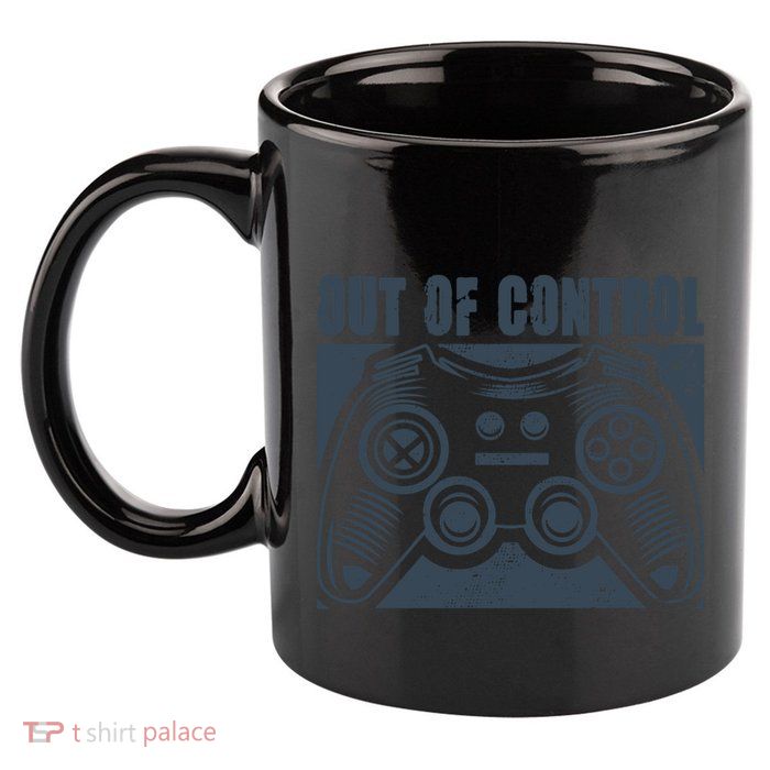 Out Of Control Funny Gaming Quote Retro Video Games Graphic Gift 11oz C Handle Ceramic Mug