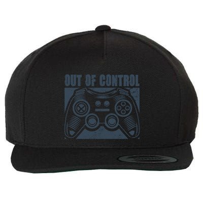 Out Of Control Funny Gaming Quote Retro Video Games Graphic Gift Wool Snapback Cap