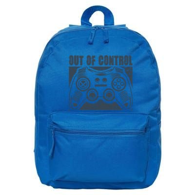 Out Of Control Funny Gaming Quote Retro Video Games Graphic Gift 16 in Basic Backpack