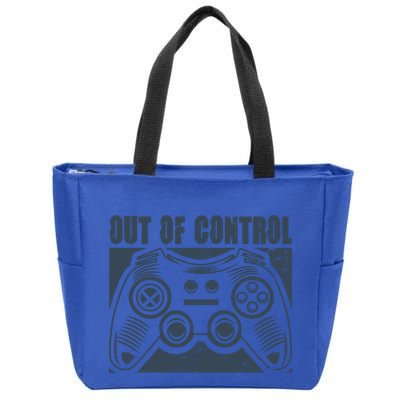 Out Of Control Funny Gaming Quote Retro Video Games Graphic Gift Zip Tote Bag