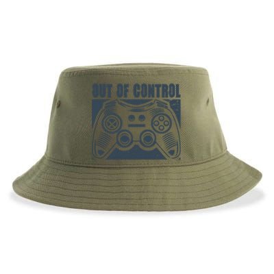 Out Of Control Funny Gaming Quote Retro Video Games Graphic Gift Sustainable Bucket Hat