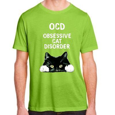 Ocd Obsessive Cat Disorder Animals Black And White Cat Adult ChromaSoft Performance T-Shirt