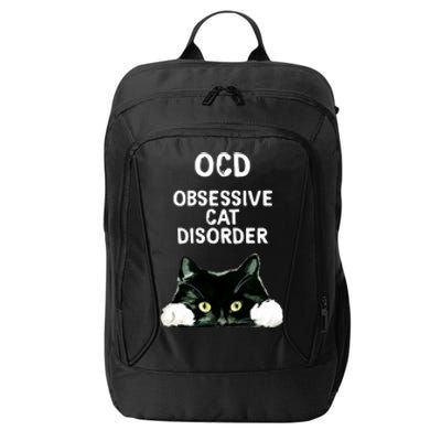 Ocd Obsessive Cat Disorder Animals Black And White Cat City Backpack