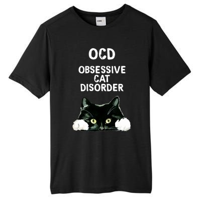 Ocd Obsessive Cat Disorder Animals Black And White Cat Tall Fusion ChromaSoft Performance T-Shirt