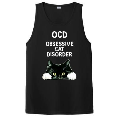 Ocd Obsessive Cat Disorder Animals Black And White Cat PosiCharge Competitor Tank