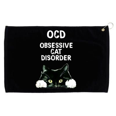 Ocd Obsessive Cat Disorder Animals Black And White Cat Grommeted Golf Towel