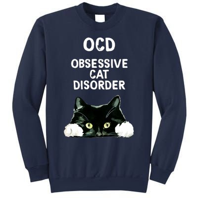 Ocd Obsessive Cat Disorder Animals Black And White Cat Sweatshirt