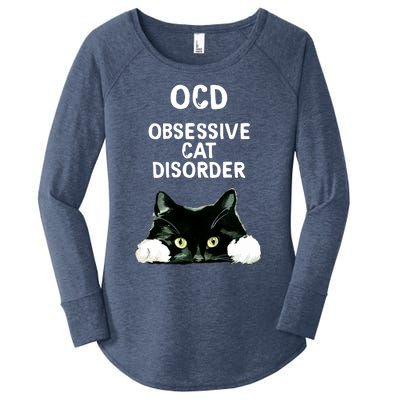 Ocd Obsessive Cat Disorder Animals Black And White Cat Women's Perfect Tri Tunic Long Sleeve Shirt