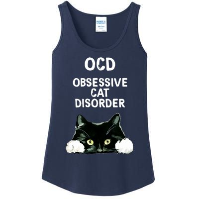 Ocd Obsessive Cat Disorder Animals Black And White Cat Ladies Essential Tank