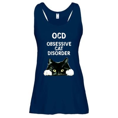 Ocd Obsessive Cat Disorder Animals Black And White Cat Ladies Essential Flowy Tank