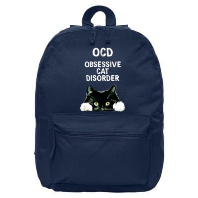 Ocd Obsessive Cat Disorder Animals Black And White Cat 16 in Basic Backpack