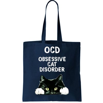 Ocd Obsessive Cat Disorder Animals Black And White Cat Tote Bag