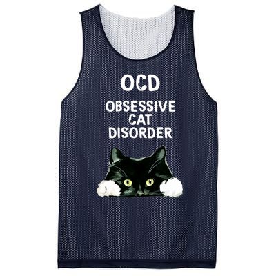 Ocd Obsessive Cat Disorder Animals Black And White Cat Mesh Reversible Basketball Jersey Tank