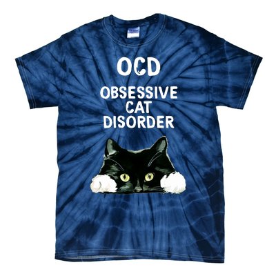 Ocd Obsessive Cat Disorder Animals Black And White Cat Tie-Dye T-Shirt