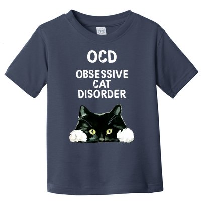 Ocd Obsessive Cat Disorder Animals Black And White Cat Toddler T-Shirt