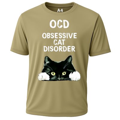 Ocd Obsessive Cat Disorder Animals Black And White Cat Cooling Performance Crew T-Shirt