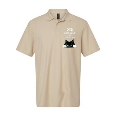 Ocd Obsessive Cat Disorder Animals Black And White Cat Softstyle Adult Sport Polo