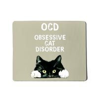 Ocd Obsessive Cat Disorder Animals Black And White Cat Mousepad