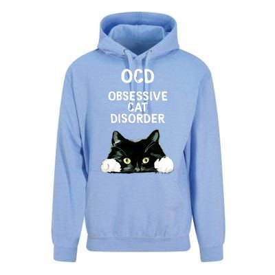 Ocd Obsessive Cat Disorder Animals Black And White Cat Unisex Surf Hoodie