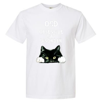 Ocd Obsessive Cat Disorder Animals Black And White Cat Garment-Dyed Heavyweight T-Shirt