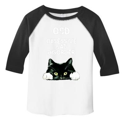 Ocd Obsessive Cat Disorder Animals Black And White Cat Toddler Fine Jersey T-Shirt