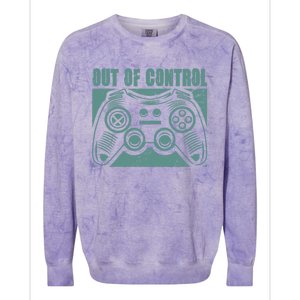 Out Of Control Funny Gaming Quote Retro Video Games Graphic Gift Colorblast Crewneck Sweatshirt