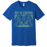 Out Of Control Funny Gaming Quote Retro Video Games Graphic Gift Premium T-Shirt