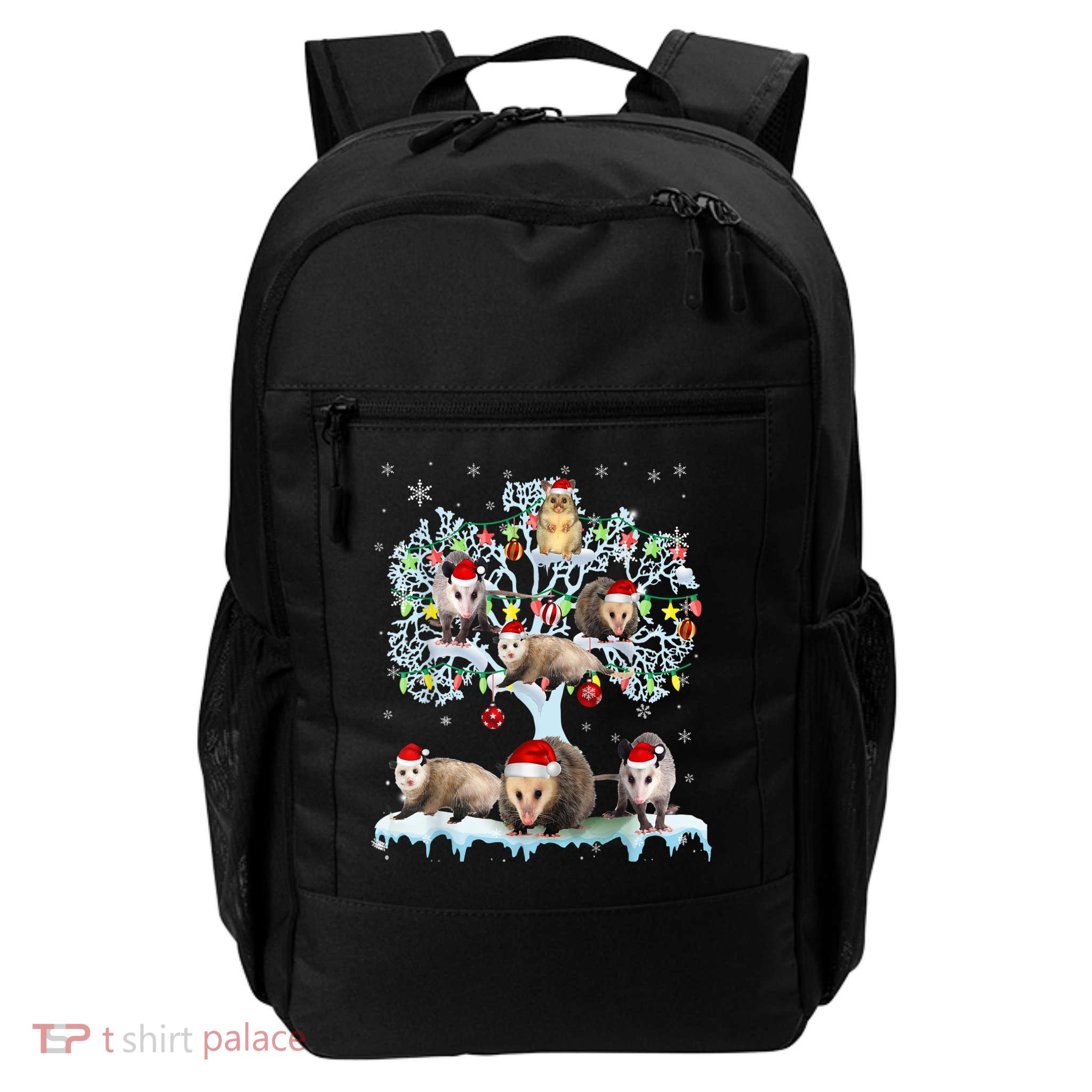 Opossums On Christmas Tree Xmas Lights Santa Opossum Lover Daily Commute Backpack