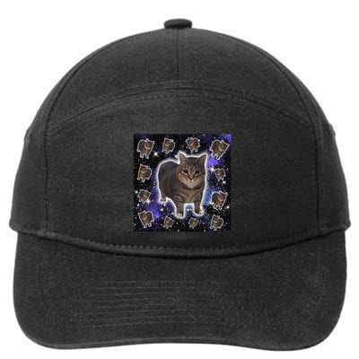 Oiiaa Oiiaa Cat Brainrot Viral Spining Cat Meme 7-Panel Snapback Hat
